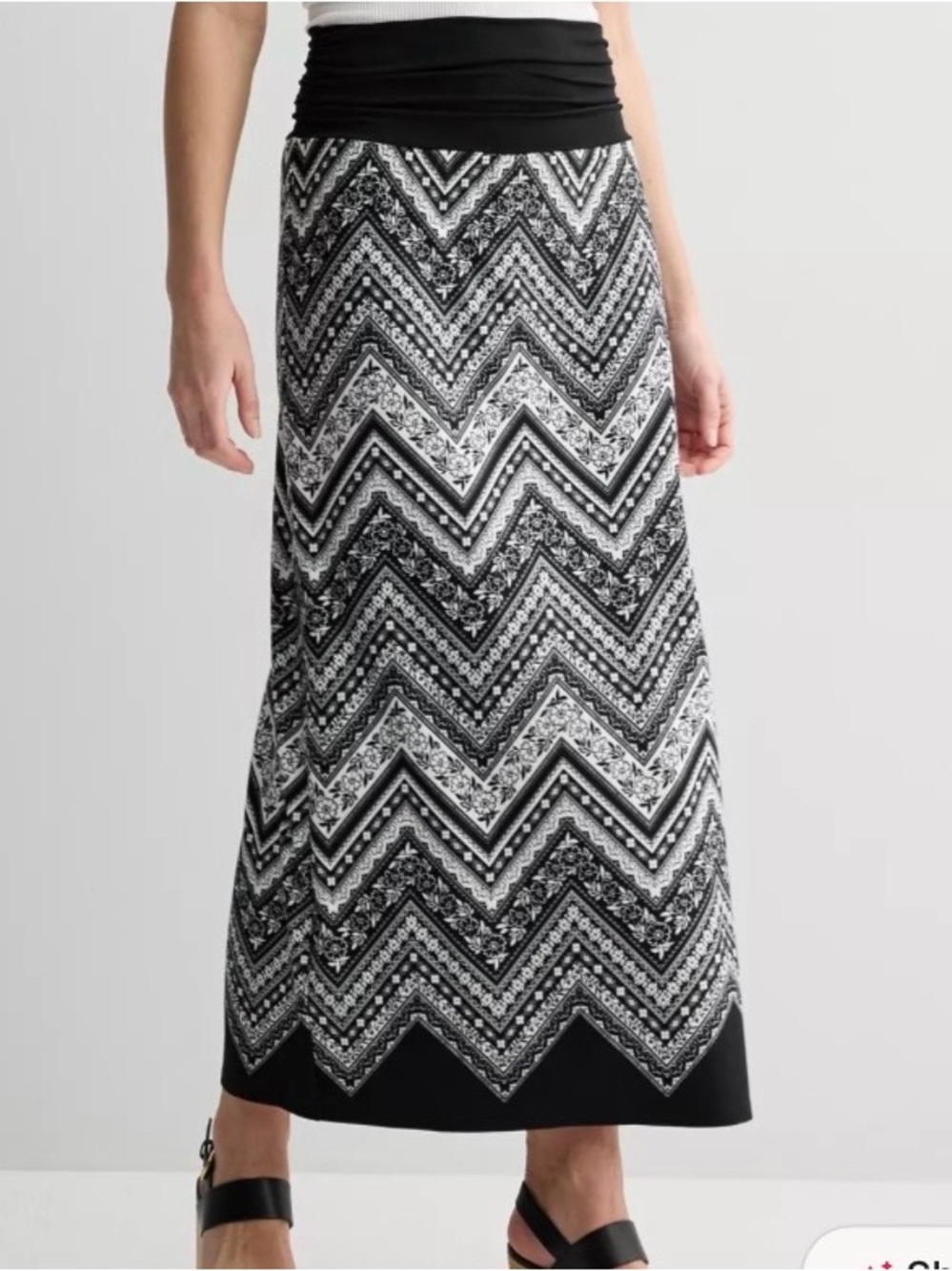Apt 9 Black & White Chevron Maxi Skirt